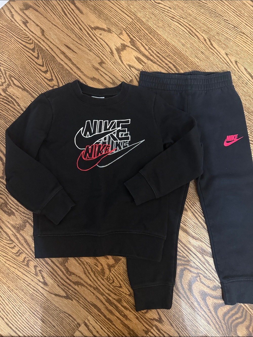 Nike Black Kids Sweatshirt & Joggers Matching Set Sz 5